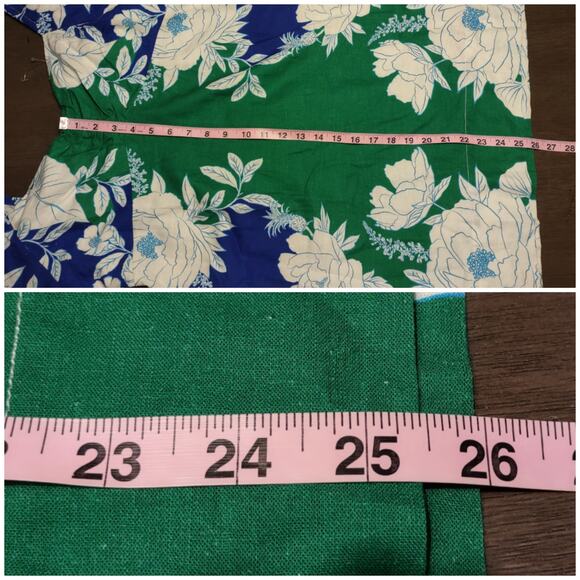 Farm Rio Soft Garden Linen-Blend Minidress Size Large Puff Sleeve Vacation - Picture 9 of 16